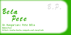 bela pete business card